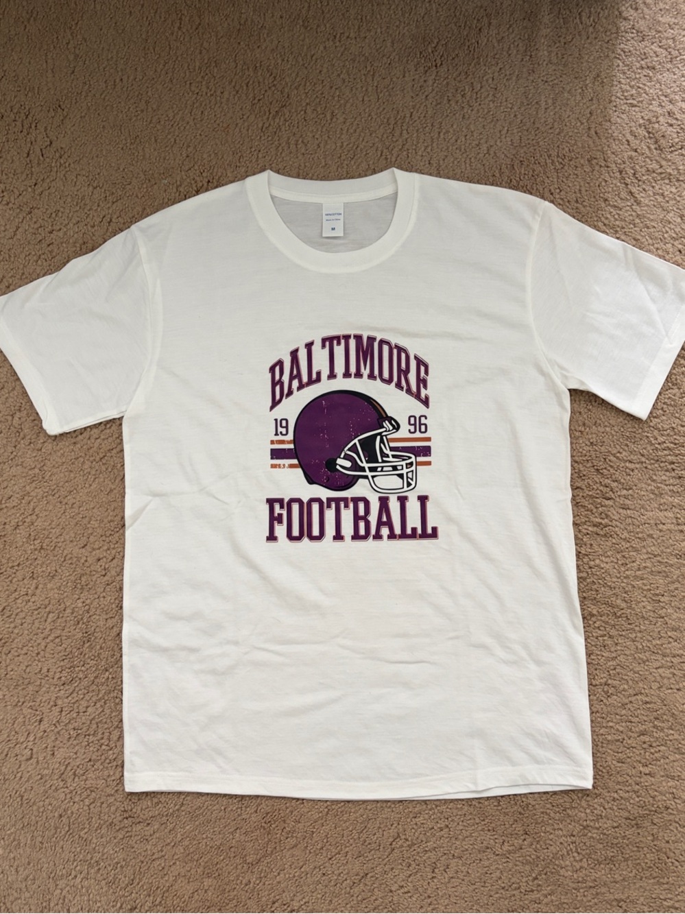 Baltimore Football White Crew Neck Tee - M